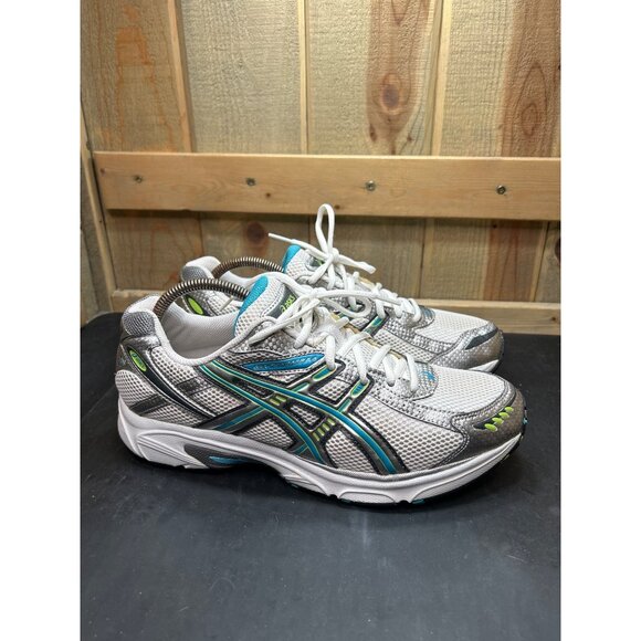 Asics Gel-Kanbarra 4 Womens Running Shoes Size 11 White Mesh W/ Teal & Lime - Picture 1 of 11